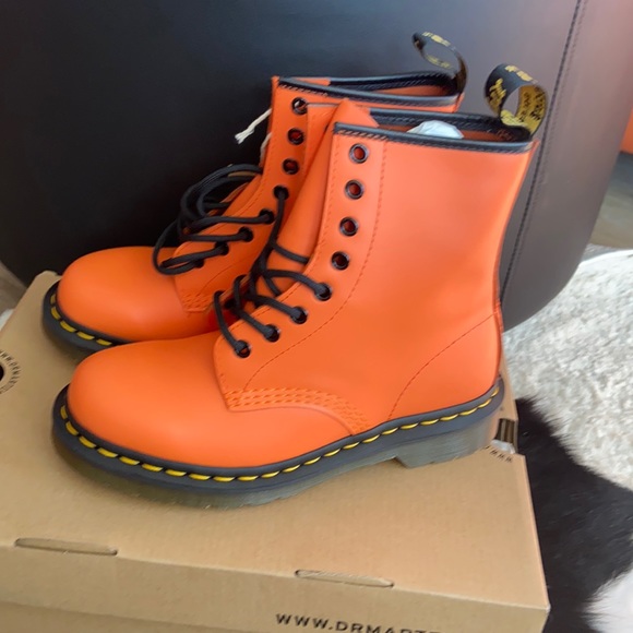 DR. MARTENS 1460 Smooth Orange Boots 25714659 - Picture 3 of 8